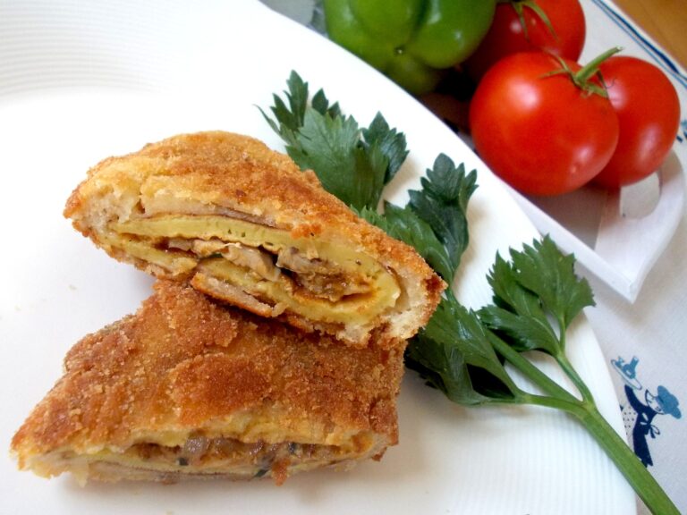 FUNGHI FRITTI CON MAIONESE DI BARBABIETOLA